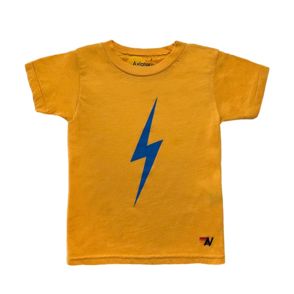 NWT Toddler Kids Unisex Aviator Nation Bolt Tee Gold Size 2